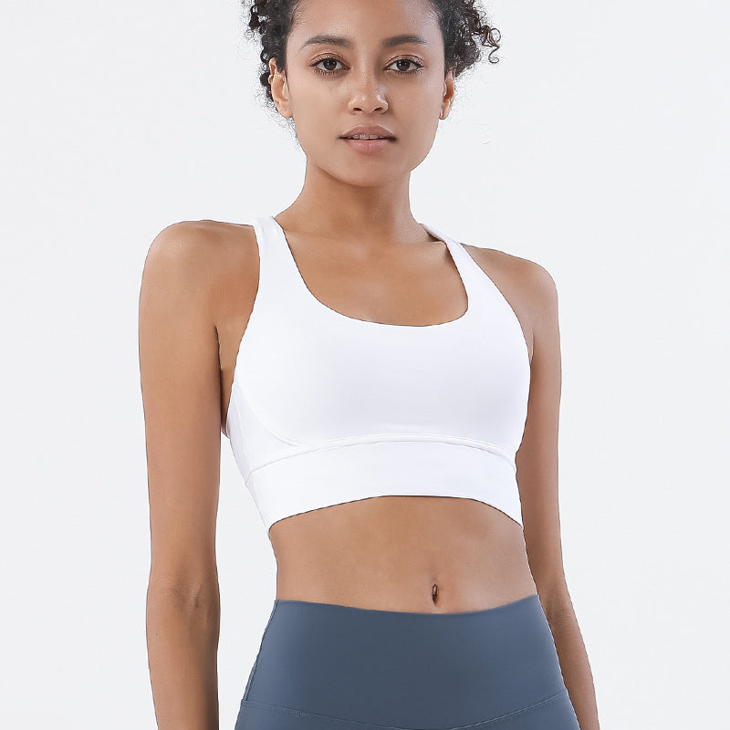 Double-Sided Brushed Cross-Back Sports Bra
