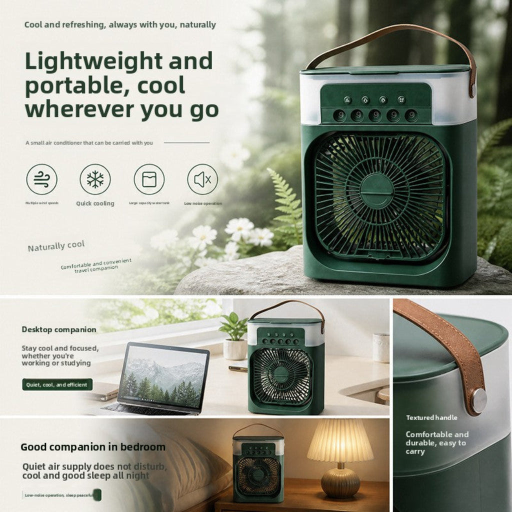 Five-Hole Spray Fan with Humidifying and Cooling Portable Desktop Fan